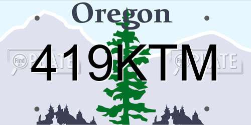 419KTM Oregon License Plate
