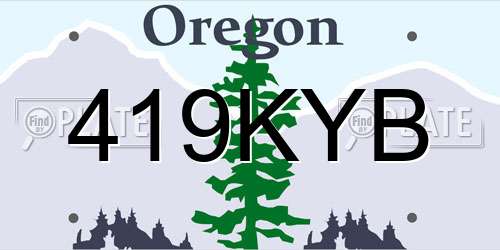 419KYB Oregon License Plate