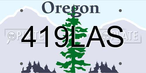 419LAS Oregon License Plate