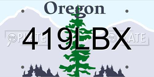 419LBX Oregon License Plate
