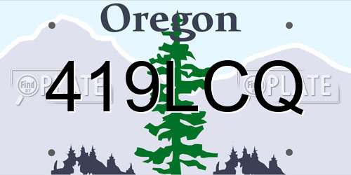 419LCQ Oregon License Plate