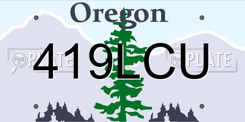 419LCU Oregon License Plate