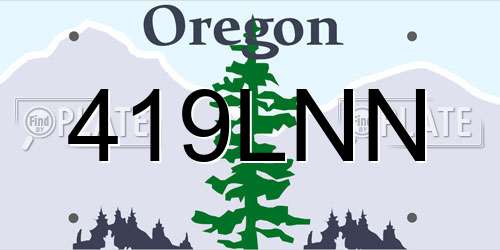 419LNN Oregon License Plate