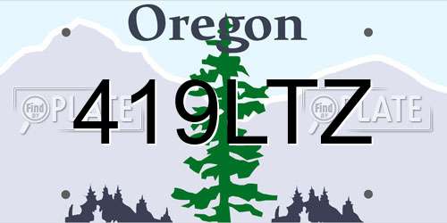 419LTZ Oregon License Plate