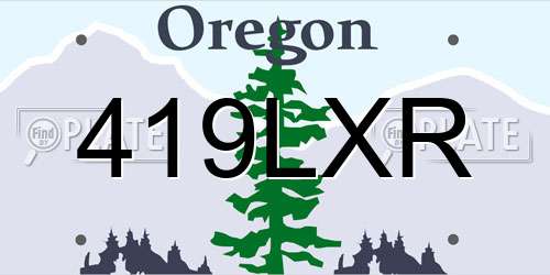 419LXR Oregon License Plate