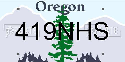 419NHS Oregon License Plate