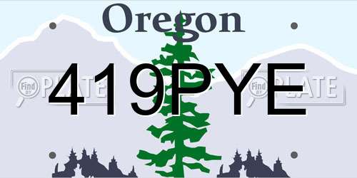 419PYE Oregon License Plate