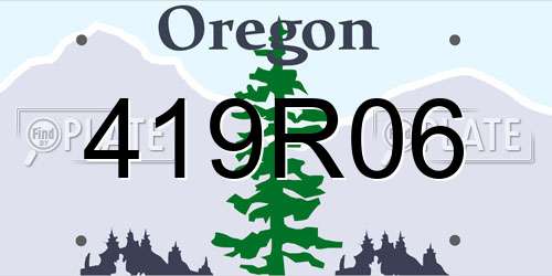 419R06 Oregon License Plate