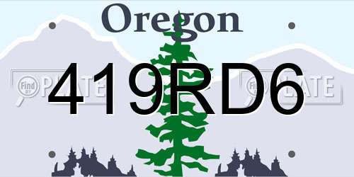 419RD6 Oregon License Plate