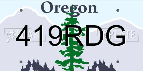 419RDG Oregon License Plate
