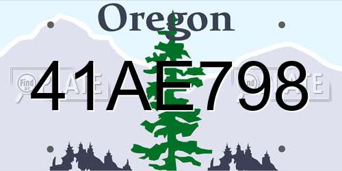 41AE798 Oregon License Plate