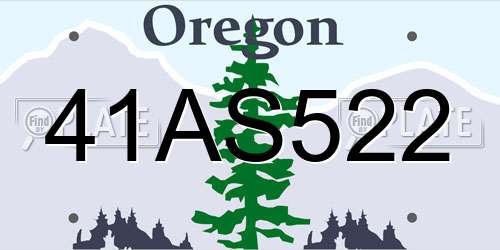 41AS522 Oregon License Plate