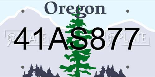 41AS877 Oregon License Plate