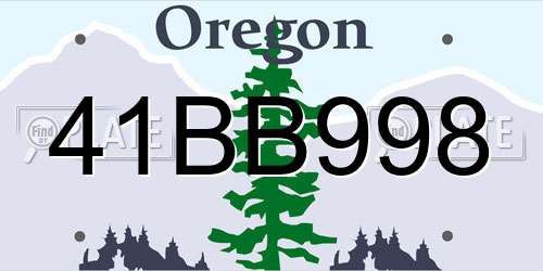 41BB998 Oregon License Plate