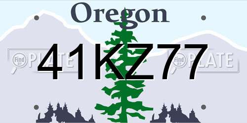 41KZ77 Oregon License Plate