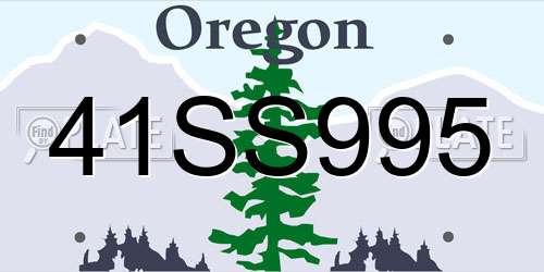 41SS995 Oregon License Plate