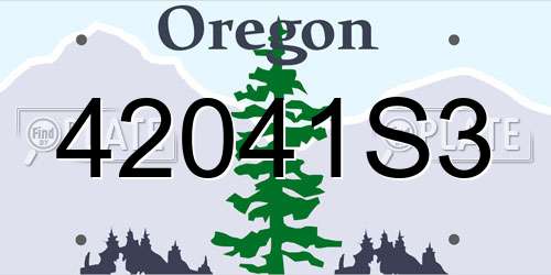 42041S3 Oregon License Plate