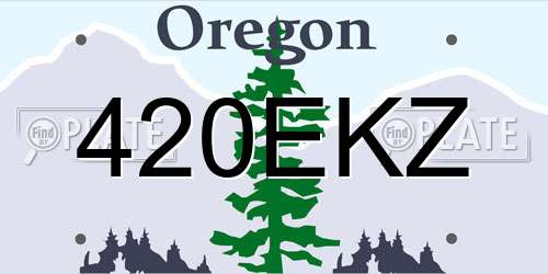 420EKZ Oregon License Plate