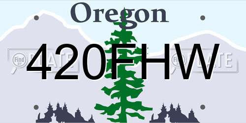 420FHW Oregon License Plate