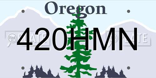 420HMN Oregon License Plate