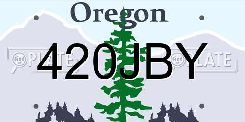 420JBY Oregon License Plate