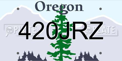 420JRZ Oregon License Plate