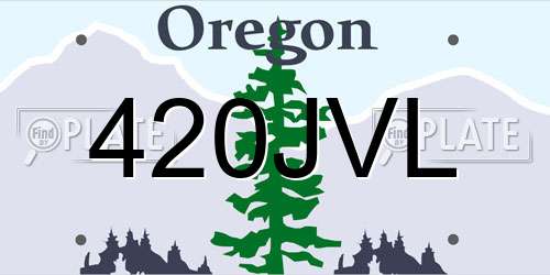 420JVL Oregon License Plate