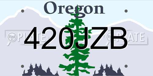 420JZB Oregon License Plate