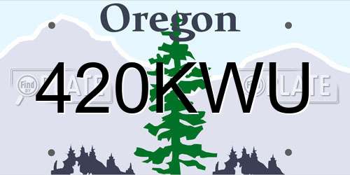 420KWU Oregon License Plate