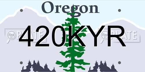 420KYR Oregon License Plate