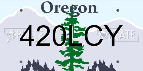 420LCY Oregon License Plate