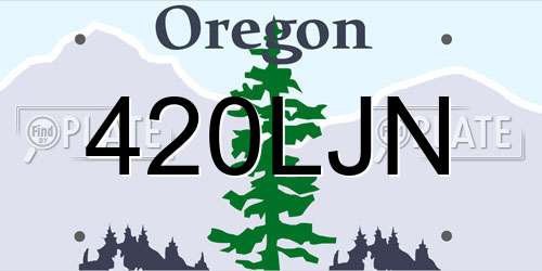 420LJN Oregon License Plate