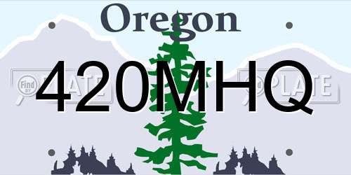 420MHQ Oregon License Plate