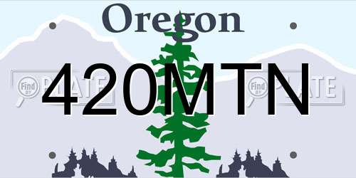 420MTN Oregon License Plate