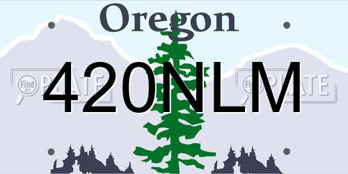 420NLM Oregon License Plate