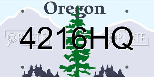 4216HQ Oregon License Plate