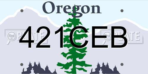 421CEB Oregon License Plate