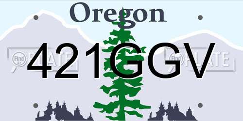 421GGV Oregon License Plate