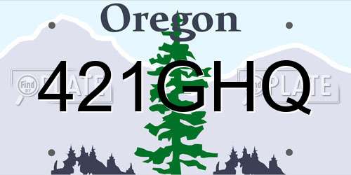 421GHQ Oregon License Plate