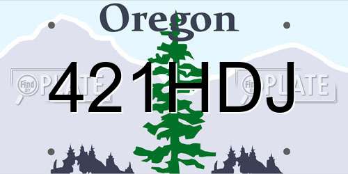 421HDJ Oregon License Plate