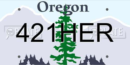 421HER Oregon License Plate