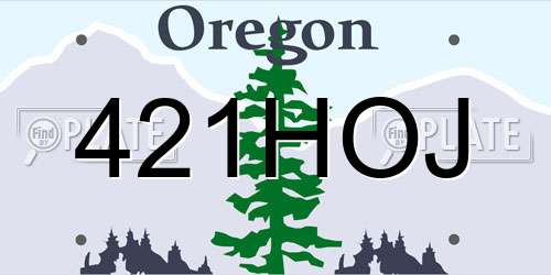 421HOJ Oregon License Plate