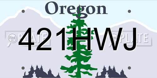 421HWJ Oregon License Plate