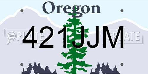 421JJM Oregon License Plate