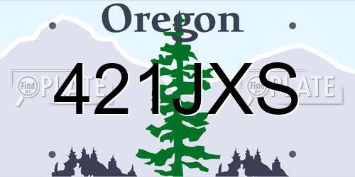 421JXS Oregon License Plate