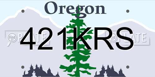 421KRS Oregon License Plate