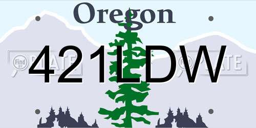 421LDW Oregon License Plate