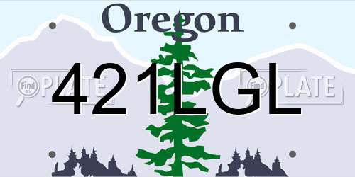 421LGL Oregon License Plate