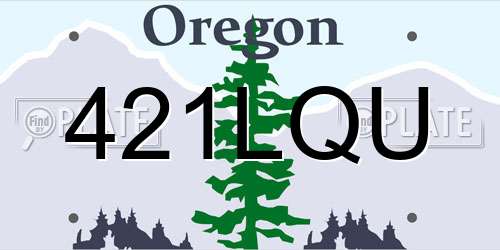 421LQU Oregon License Plate