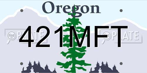 421MFT Oregon License Plate